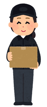 荷物を持つ配達員の女性のイラスト