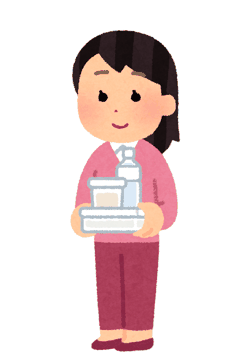 買った商品を持ち帰る人のイラスト