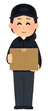 荷物を届ける配達員のイラスト
