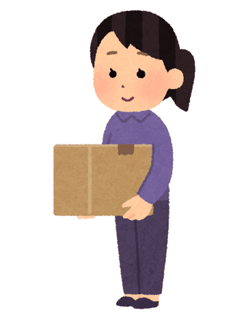 荷物を受け取る女性のイラスト