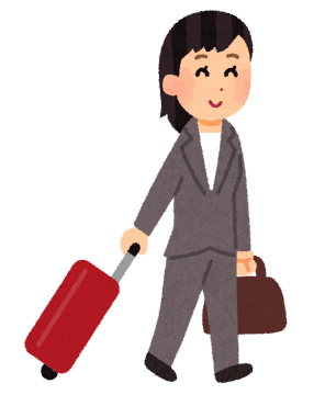 出張に行く女性のイラスト