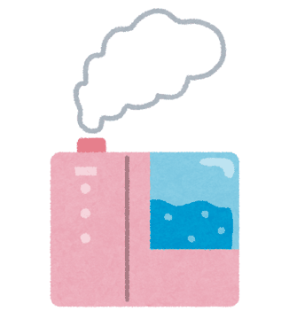 湯気を出す加湿器のイラスト