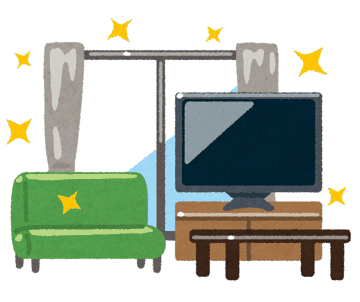 きれいなリビングルームのイラスト