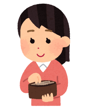 財布からお金を出す女性のイラスト