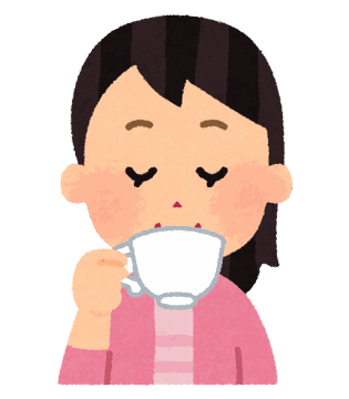 紅茶を飲む女性のイラスト